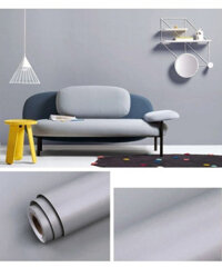 Giấy dán tường có keo giấy decal cuộn màu xám trơn