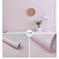 Giấy dán tường decal cac mau tron khổ 10 mét x45cm có keo sẵn - Be hồng