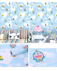 Giấy dán tường doremon cho bé, xanh và biển khổ 45cm