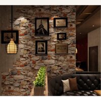 Giấy dán tường giả đá vỡ bê tông [GIẤY DÁN KEO + TẶNG KÈM KEO]