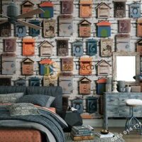 Giấy Dán Tường Họa Tiết Chuồng Chim Bồ Câu 3D241