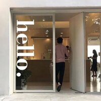Giấy Dán Tường / Kính Cửa Sổ Trang Trí Hình Chữ Hello Phong Cách Bắc Âu Đơn Giản