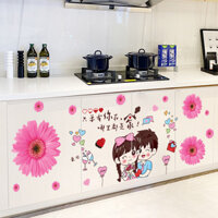 Giấy dán tường nhà bếp Giấy dán tường chống dầu tủ lạnh trang trí tủ cửa cải tạo tường Giấy dán tường tự dính tủ gạch