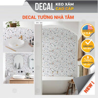 Giấy dán tường nhà tắm loại dày chống nước, decal dán nhà tắm mẫu Terrazzo decal Avery (Mỹ) - Decal 24h DTA-323