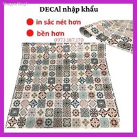 Giấy dán tường phòng ngủ 3d giả gạch, decal dán tường gạch bông Hưng Chiếu 50x120cm