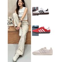 Giày Das ba sọc  Samba ghi phối nỉ,Giày Sneaker Nam Nữ Cổ Thấp Cao Cấp