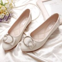 Giày đậu Baimuniao Giày nữ mẫu mới Giày da mềm bốn đế mềm giày bệt thoải mái mùa hè