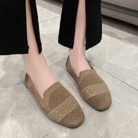 Giày đế bằng nữ Giày đế thấp thoáng khí bằng vải