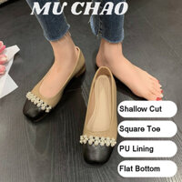 Giày đế bệt màu ngọc trai sang trọng và thoải mái MUCHAO - Dễ đeo