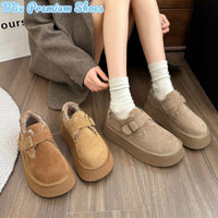 Giày đế bệt mũi tròn màu nâu cổ điển dành cho nữ