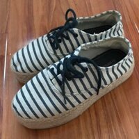 Giày đế cói hiệu Pull&Bear authentic cao khoảng 6cm