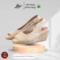 Giày Đế Cói Liliw Dáng Đế Xuồng Cao 6 Cm Quai Ngang Bo Chun - Bo Ngang