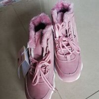 Giày đế độn nữ cổ lông