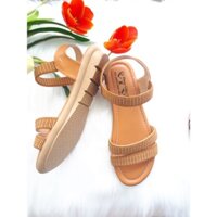 Giày đế thấp nữ da bò thật cao 3 phân .Màu bò vá thun ,S0012 VI VI