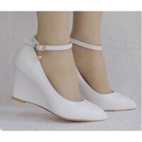 Giày đế xuồng 7p , giày cưới đế xuồng 7cm , giày nữ đế xuồng 7cm , giày cao gót đế xuồng 7cp, giày trắng đế xuồng7p