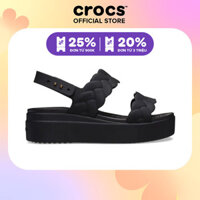 Giày Đế Xuồng Nữ Crocs Brooklyn Upper Low Wedge - Black