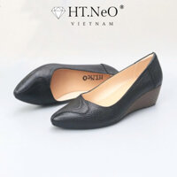 Giày Đế Xuồng Nữ HT.NEO Da Bò Thật Êm Mềm ,Đế Cao 5cm ,Thiết Kế Sang Trọng ,Lịch sự ,Cá Tính GM-10