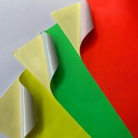 Giấy decal A4 dạ quang màu vàng, xanh lá, cam, hồng - Xấp 100 tờ