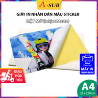 Giấy Decal A4 In Màu A-Sub Mặt Mờ (Matte) 108gsm 20 Tờ, Paper Sticker Inkjet Matte Label Giấy In Màu