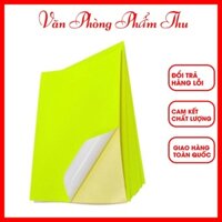 Giấy Decal A4 Màu Dạ Quang Nhiều Màu Xấp 100 Tờ Mặt Sau Có Phủ Keo, Độ Bám Dính Tốt, Dùng Dán Thùng Carton Bìa Nhãn