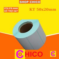 Giấy decal CẢM NHIỆT 1 tem 50x20mm, dài 30m