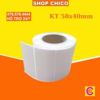 Giấy Decal cảm nhiệt 58×40 ( 1 tem 1 hàng )