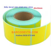 Giấy decal cảm nhiệt trực tiếp 40×30 màu vàng