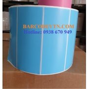 Giấy decal cuộn in tem nhãn mã vạch PVC 135×55 xanh dương