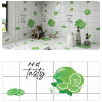 Giấy decal dán bếp hình quả chanh màu xanh