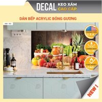 Giấy Decal dán bếp KEO XÁM chuyên dụng mẫu rau củ bóng gương chịu nhiệt tốt,chống dầu mỡ kích thước 90x60cm,DDB-052