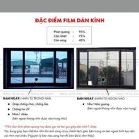 Giấy decal dán kính chống nắng nóng UV , phim cách nhiệt cửa sổ decan phản quang cho cửa kính chống nhìn trộm 50100CM - trà bạc