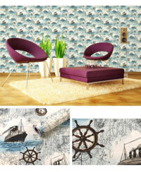 Giấy decal dán tường bản đồ hàng hải dán quán đẹp có keo sẵn