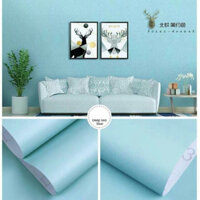 Giấy decal dán tường màu xanh dương họa tiết vân nổi có keo 45cm x 10m