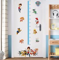 giấy decal dán tường thước đo chiều cao hoạt hình paw patrol cho bé trai và gái