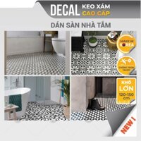 Giấy DECAL Decal24h dán sàn toilet, nhà tắm giả gạch bông keo xám chuyên dụng chống trơn trượt - Size 150cm