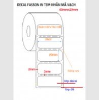 Giấy decal in cảm nhiệt trực tiếp 50×20 1 tem 1 hàng