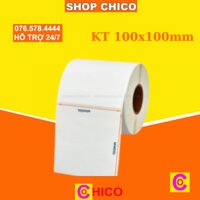 Giấy decal in chuyển nhiệt 1 tem 100x100mm (tem vuông), dài 50m