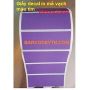 Giấy decal in mã vạch màu tím 66×25 cuộn 50m