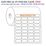 Giấy decal in tem nhãn mã vạch 25×9