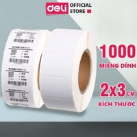 Giấy Decal Nhiệt In Nhãn, Minicode, Đơn Hàng TMĐT Deli -  Cuộn 325 Tờ 10x15cm - Dùng Cho Bill, Mã Vạch, Hóa Đơn, Livestream, Kinh Doanh Online - Không Phai Mực - Hàng Chính Hãng - 12308 - 1 cuộn - 20x30mm - 1000 tờcuộn - 11875