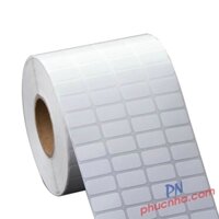 Giấy decal nhiệt in tem ,nhãn, mã vạch 4 tem 10x20mm x 50m