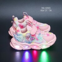 Giày đèn LED cho bé gái 1 - 5 tuổi phát sáng màu hồng họa tiết công chúa Elsa xinh xắn và dễ thương GH45