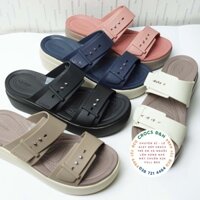 Giày dép crocs - dép nhựa crocs blooklyn mid wedge version 2 đế xuồng 5cm cho nữ, chống thấm nước, chống trơn trượt