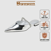 Giày dép nữ sục bệt đế cao 2cm trang trí quai ngang đính đá Nguyễn Gia-N122