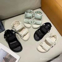 Giày dép phẳng hở mũi phong cách Ins mùa hè, dép thể thao thời trang, đa năng, đế mềm, trang phục ngoài trời cho sinh viên