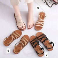 Giày dép sandal nữ đế cao su quai dán siêu xinh