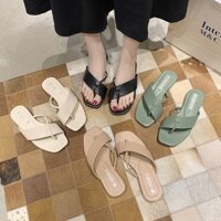 [Giày Dép Thời Trang] (4 Màu) Dép Nữ Xỏn Ngón Quai Chéo Cao Su Kiểu Mới- Kèm Video .