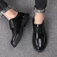 Giày derby đốc viền bóng, đế cao su chống trơn size 39 đến 43