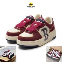 Giày Đỏ Mận MLB Chunky Nam Nữ, giày thể thao đỏ mận full box tặng tất