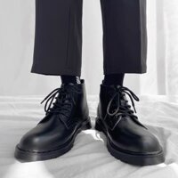 Giày đốc nam nữ cổ cao da mềm, đế cao khâu đế thanh lịch, giày boots da nam - ĐỐC CAO CỔ